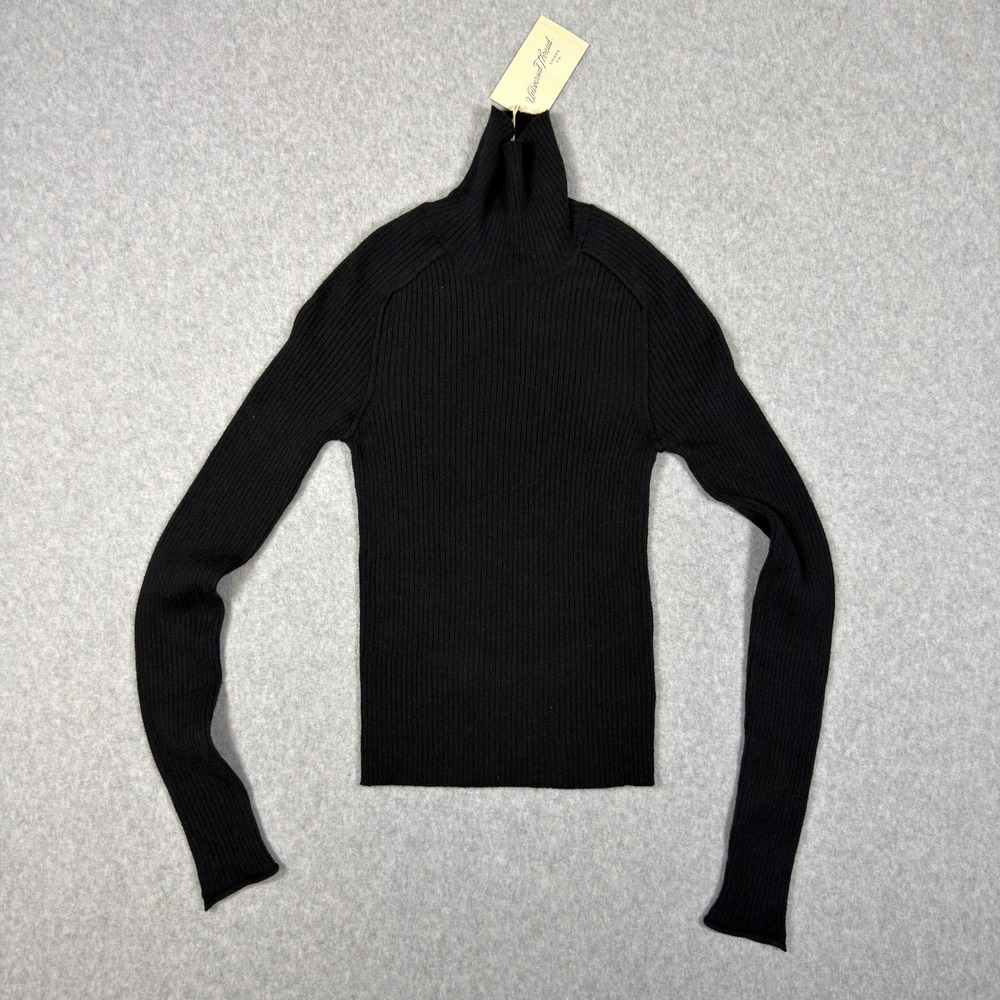 Universal Thread Womens XS Black Ribbed Turtleneck Sweater Cotton Blend Top